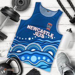 (Custom Personalised) Newcastle Jets Men Tank Top - Indigenous Dot Painting Art -