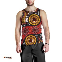 Custom Aboriginal Men's Tank Top - Indigenous Circle Dot Painting Style-