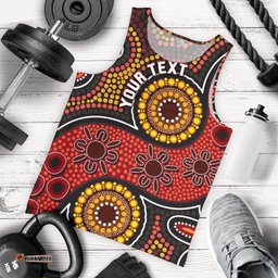 Custom Aboriginal Men's Tank Top - Indigenous Circle Dot Painting Style-