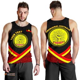 (Custom) Men's Tank Top - Aboriginal Flag And Animals Pattern