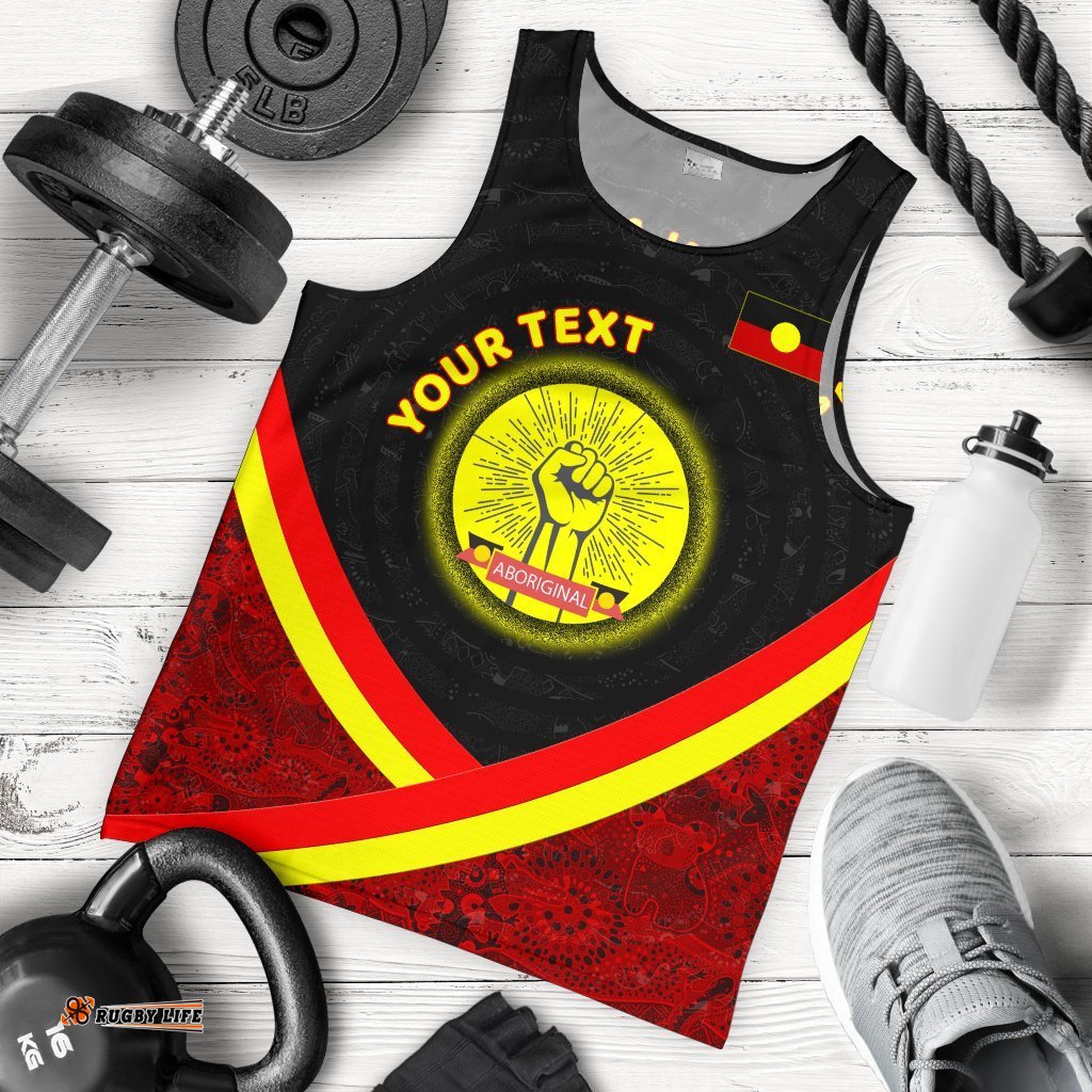 (Custom) Men's Tank Top - Aboriginal Flag And Animals Pattern