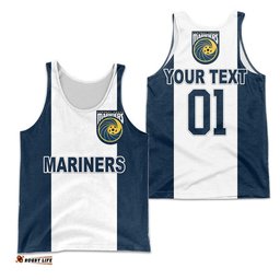 (Custom Personalised) Central Coast Mariners Men Tank Top Soccer Club Original Style - Navy White