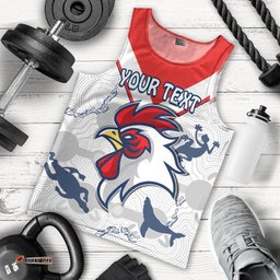 (Custom Personalised) Roosters Men Tank Top Sydney Indigenous Version White