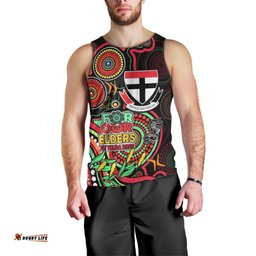 Custom St Kilda Football Aboriginal Art Men Tank Top NAIDOC Indigenous Tribal