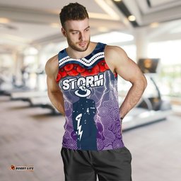 Melbourne Storm Men's Tank Top Anzac Day Aboriginal