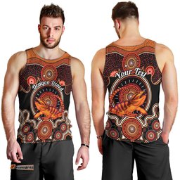 Personalised Australian Astrology Men Tank Top Aboriginal Dragon Lizard Zodiac Sign