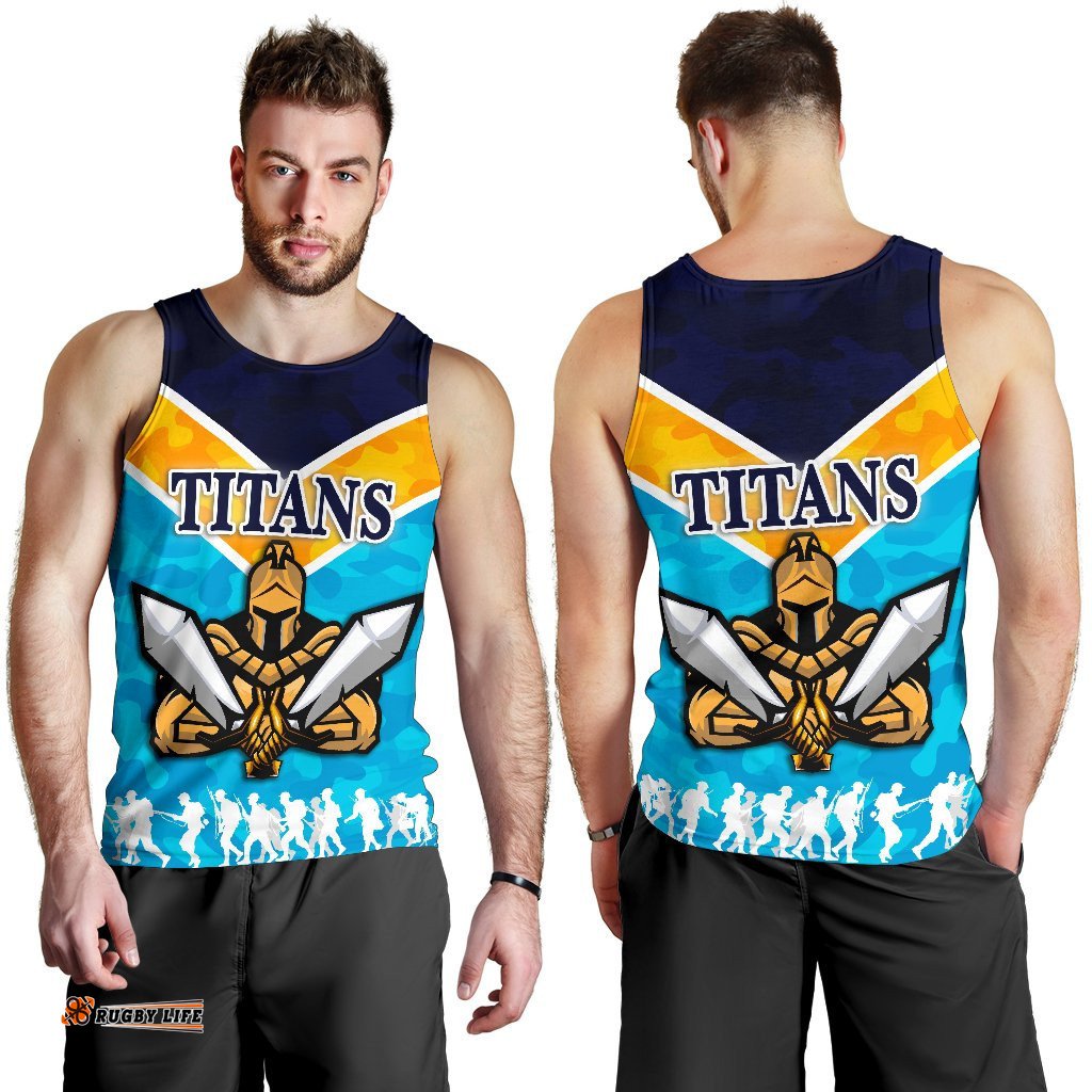 Gold Coast Men Tank Top Titans Gladiator Anzac Vibes