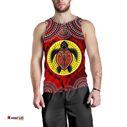 Tank Top - Aboriginal Dot Painting Tank Turtle - Men