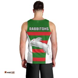 Rabbitohs Rugby Men Tank Top Go Souths 1908 Sporty Style White