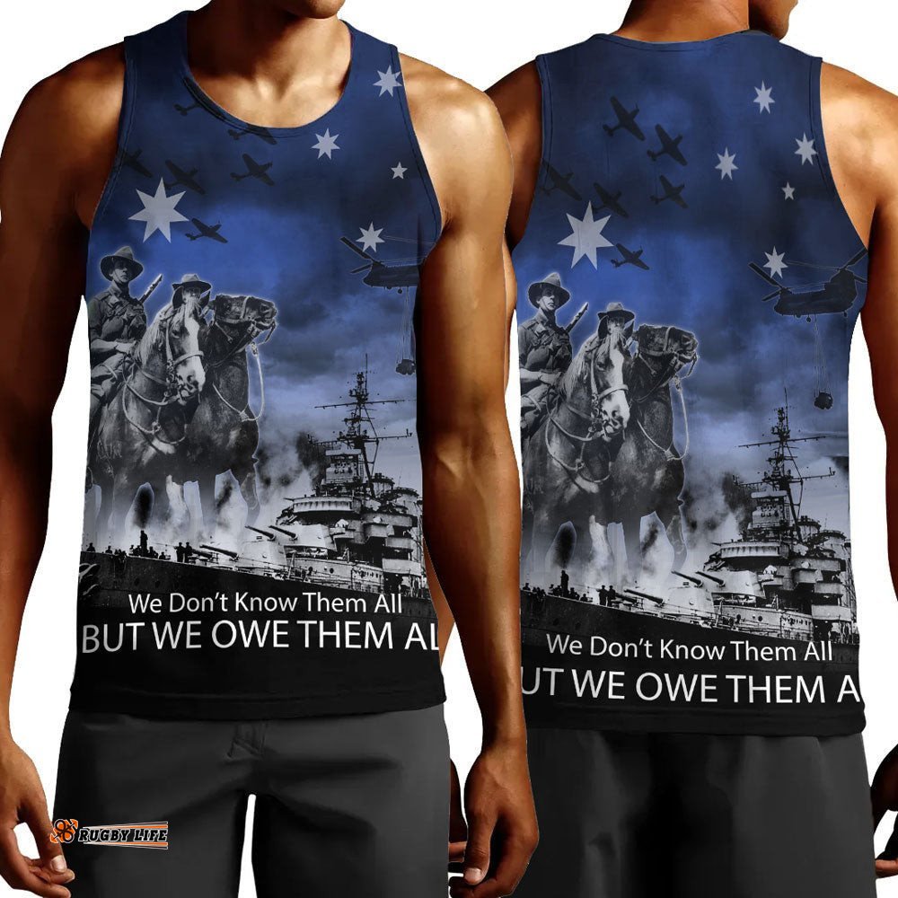 Vibe Hoodie Clothing - Anzac Day Australia Light Horse Men Tank Top