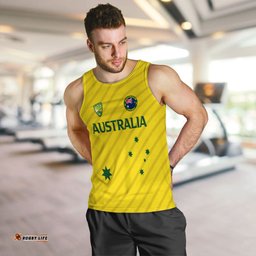 (Custom Personalised) Australian Cricket Men Tank Top - National Color -