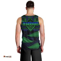Warriors Rugby Men Tank Top Aotearoa Fern Polynesian Pattern
