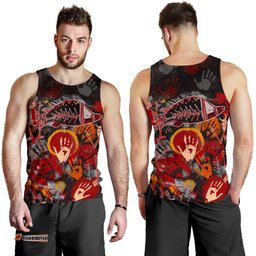 Aboriginal Men's Tank Top - Indigenous Fish Hand Art