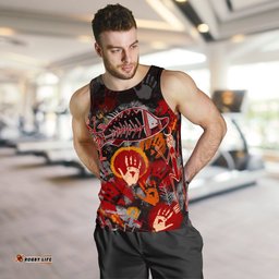 Aboriginal Men's Tank Top - Indigenous Fish Hand Art