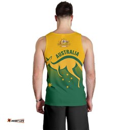 Men Tank Top - Kangaroo Mens Tank Australian Coat Of Arms National Color
