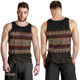 Men Tank -  Aboriginal Dot Panting Art Horizontal Lines