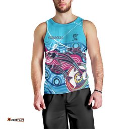 Australia Fishing Men Tank Top Fishaholic With The Dhari Symbol And Aboriginal Pattern