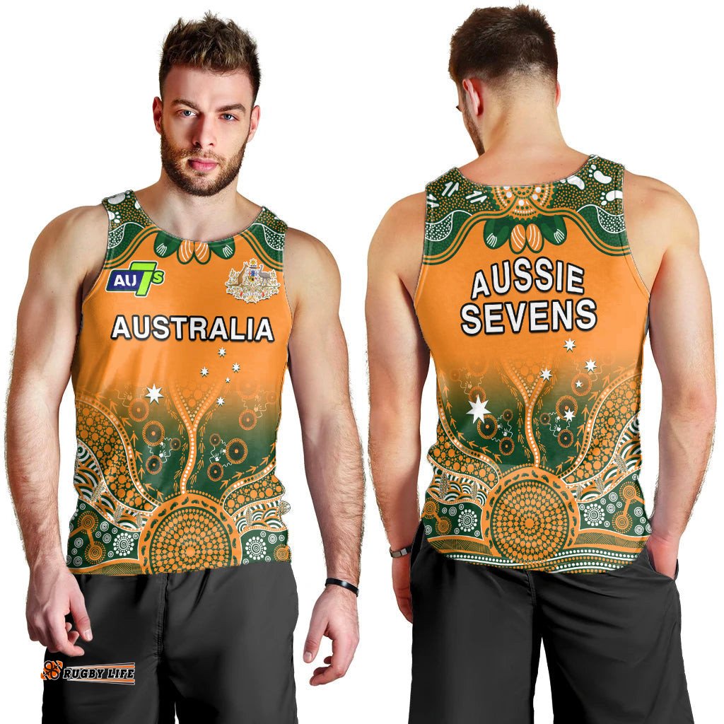 Australia Rugby Men Tank Top Aussie Sevens Original Indigenous