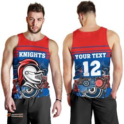 (Custom Personalised) Knights Men's Tank Top Newcastle Aboriginal Horizontal Style