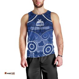 North Melbourne Football Men Tank Top Kangaroos Aboriginal Mix Polynesian Pattern