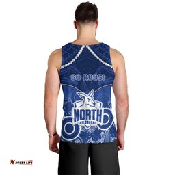 North Melbourne Football Men Tank Top Kangaroos Aboriginal Mix Polynesian Pattern