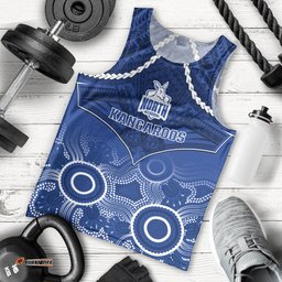 North Melbourne Football Men Tank Top Kangaroos Aboriginal Mix Polynesian Pattern