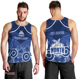 North Melbourne Football Men Tank Top Kangaroos Aboriginal Mix Polynesian Pattern