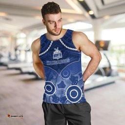 North Melbourne Football Men Tank Top Kangaroos Aboriginal Mix Polynesian Pattern