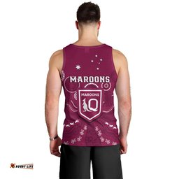 Maroons Rugby Men Tank Top QLD Aboriginal Art