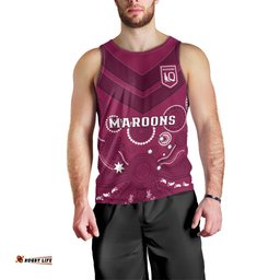 Maroons Rugby Men Tank Top QLD Aboriginal Art