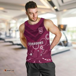 Maroons Rugby Men Tank Top QLD Aboriginal Art