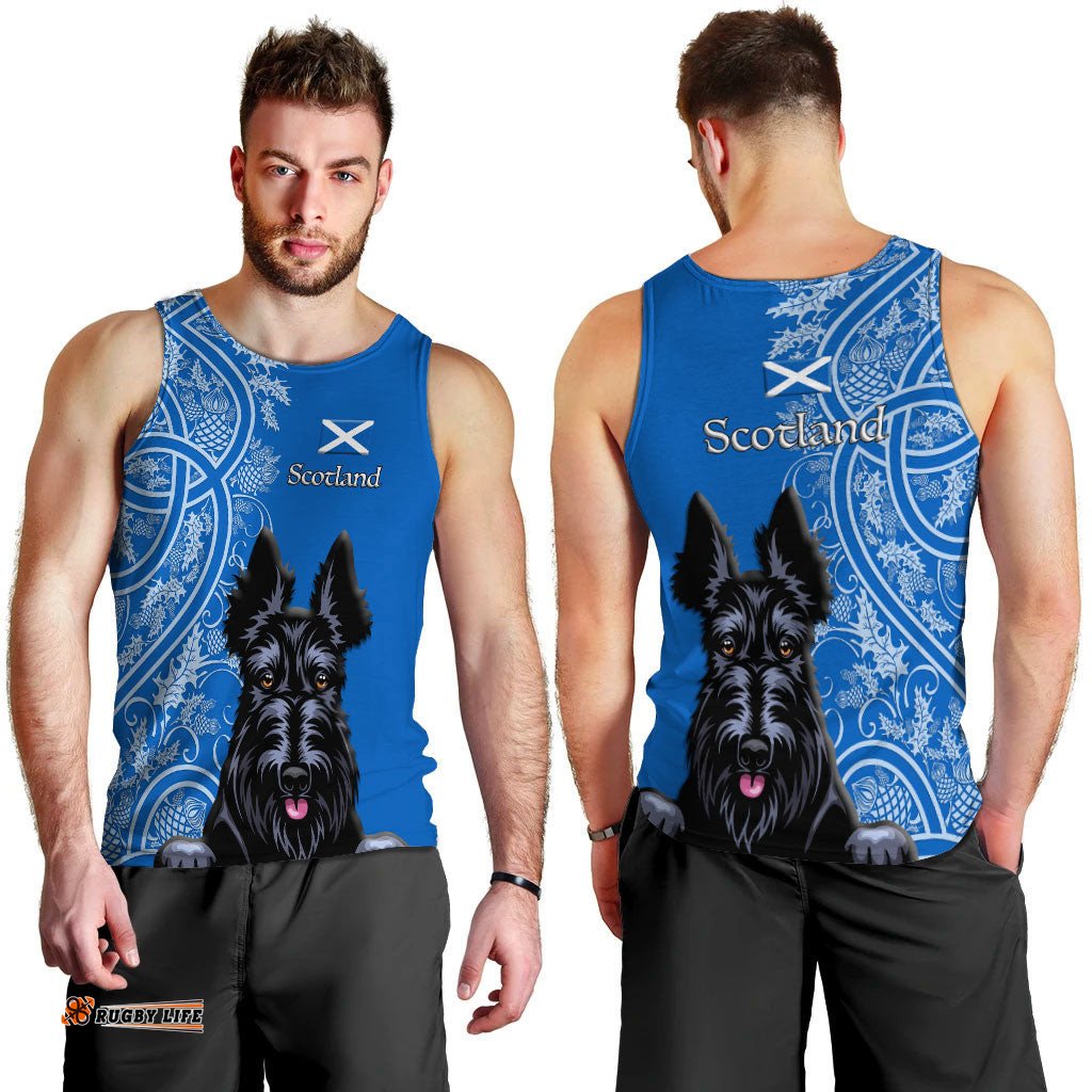 Scottish Terrier With Thistle Men Tank Top -