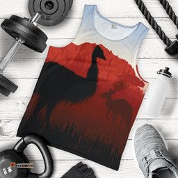 Men's Tank Top - Australian Nature with Emu and Kangaroo