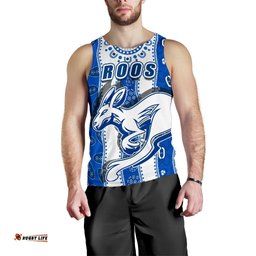 Melbourne Kangaroos Men Tank Top Indigenous North - Roos White