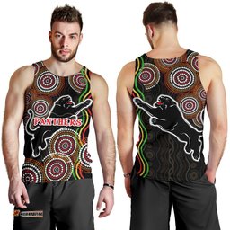 Panthers Black Men Tank Top Indigenous Penrith Version