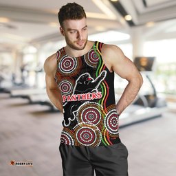 Panthers Black Men Tank Top Indigenous Penrith Version