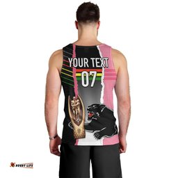 Personalised Panther Rugby NRL Premiers Men Tank Top Panther Pride Black & Pink Sporty Vibe