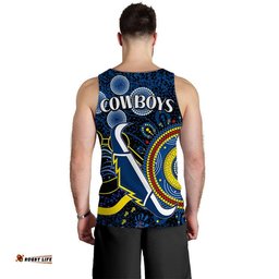 Cowboys Rugby Men Tank Top Aboriginal Dots Version