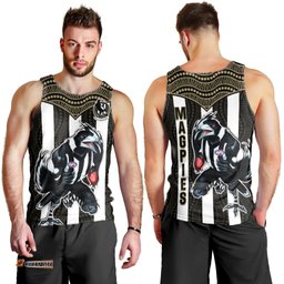 Magpies Football Men Tank Top Collingwood 1892 Indigenous Sporty Style