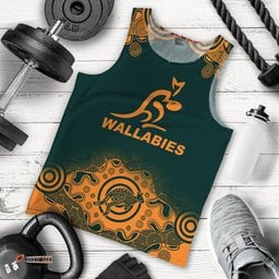 (Custom Personalised And Number) Australia Rugby Wallabies Men Tank Top Replica Jersey No.3