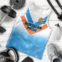 Personalised Australia Rugby Men Tank Top Queensland Northern Pride Indigenous Art