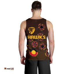 Hawthorn Men Tank Top Hawks Indigenous - Brown