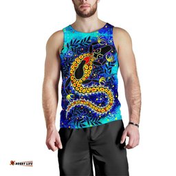 Aboriginal Men's Tank Tops - Indigenous Crocodile