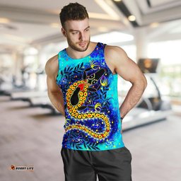 Aboriginal Men's Tank Tops - Indigenous Crocodile