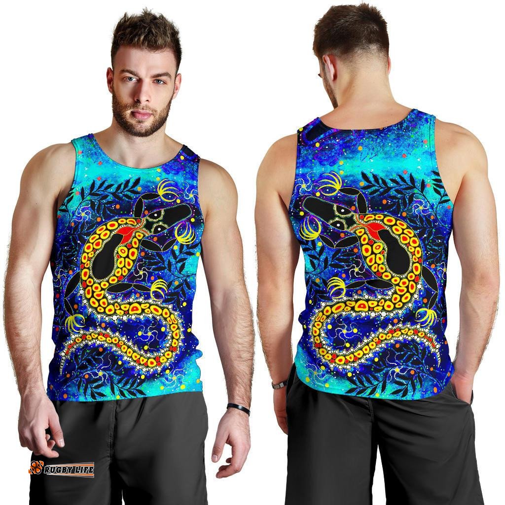 Aboriginal Men's Tank Tops - Indigenous Crocodile