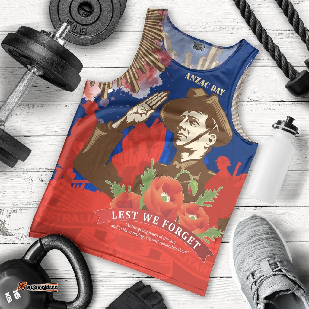 Men Tank Top - Aanzac Australia Remember Them