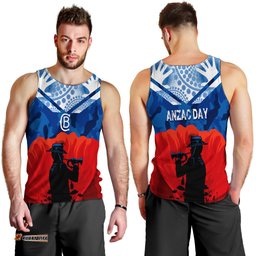 Canterbury Bulldogs Rugby Men Tank Top Anzac Day Camo Style