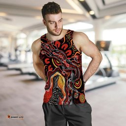 Aboriginal Lizard Men Tank Top  Red Color