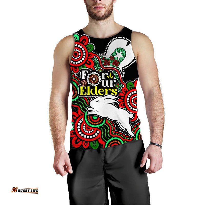 Rabbitohs Rugby Men Tank Top NAIDOC Torres Strait For Our Elders
