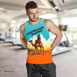 Men Tank Top - Camel Mens Tank Australian Railway